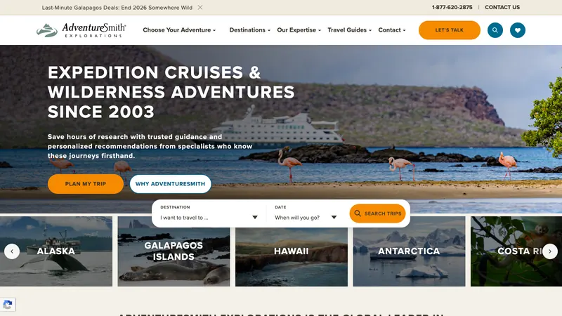 AdventureSmith Explorations website screenshot