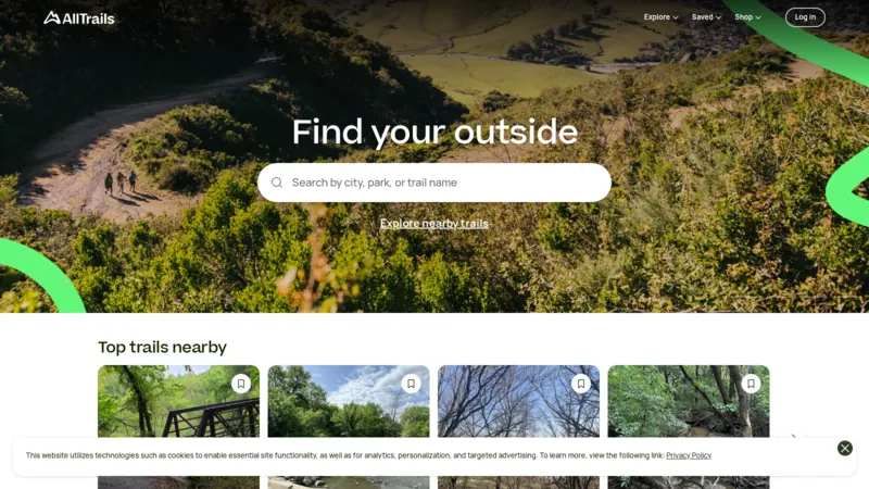 AllTrails website screenshot