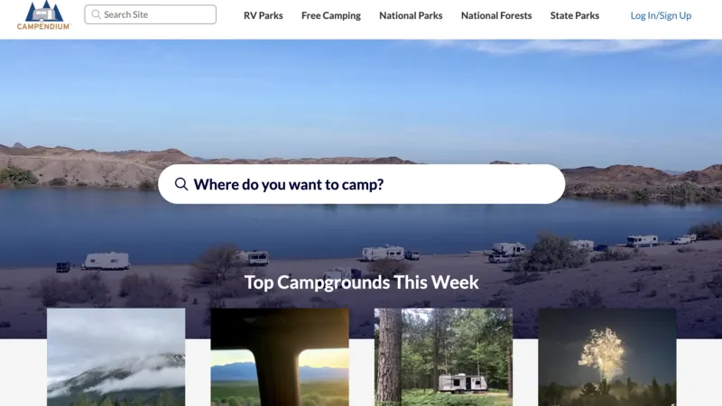 Campendium website screenshot