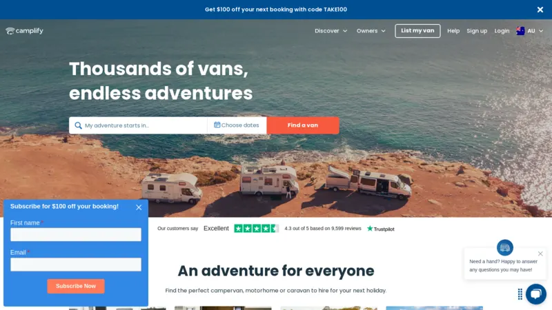 Camplify website screenshot