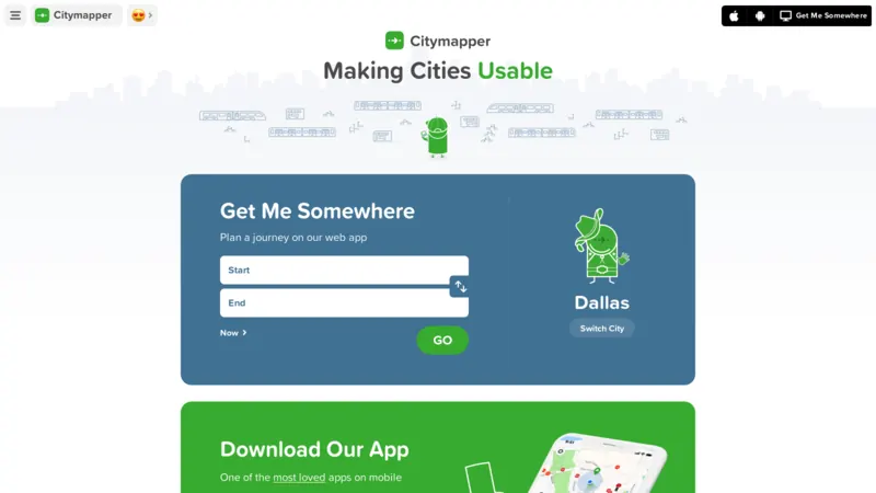 Citymapper website screenshot