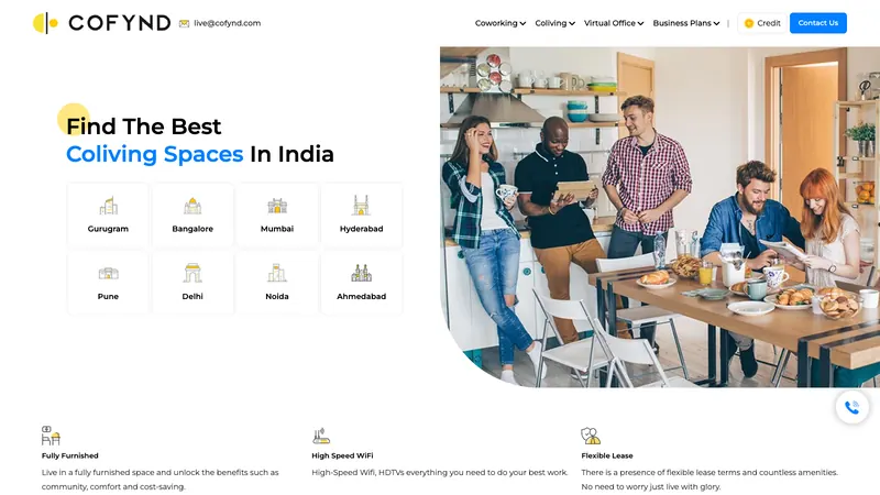 CoFynd website screenshot