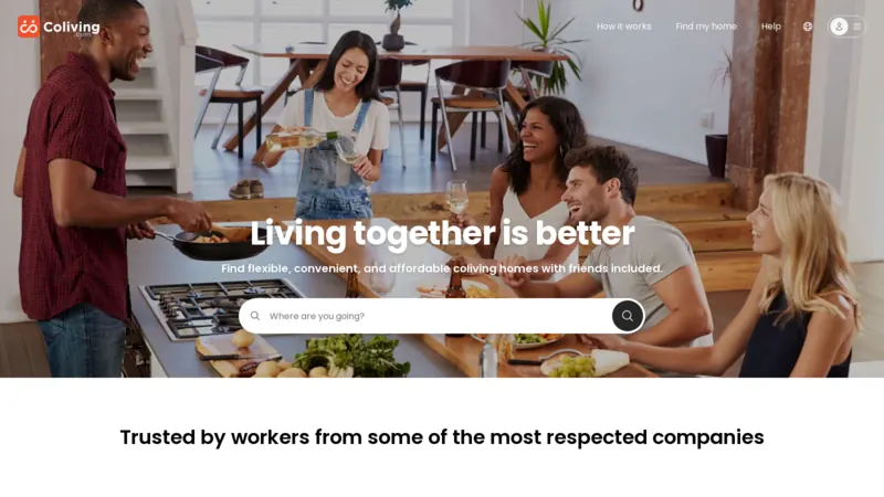 Coliving website screenshot