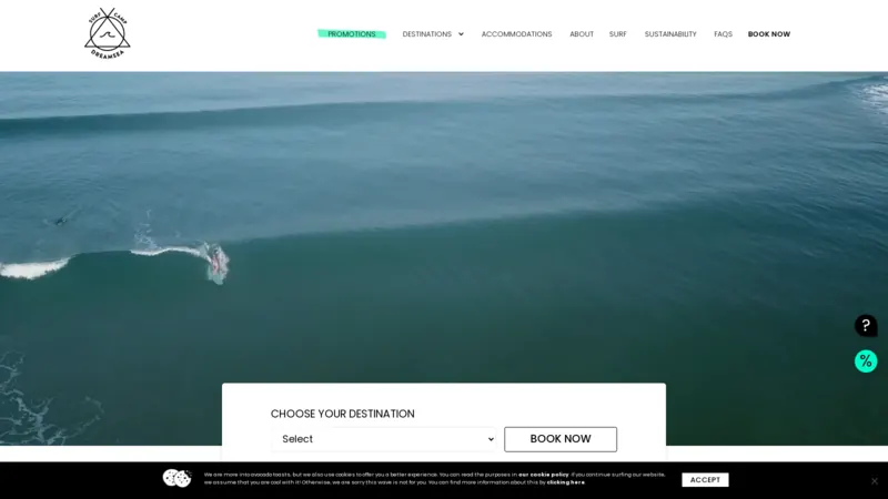 Dream Sea Surf Camp website screenshot