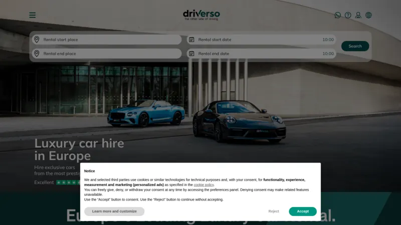 Driverso website screenshot