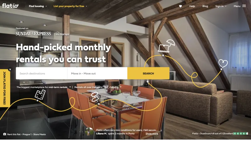 Flatio website screenshot