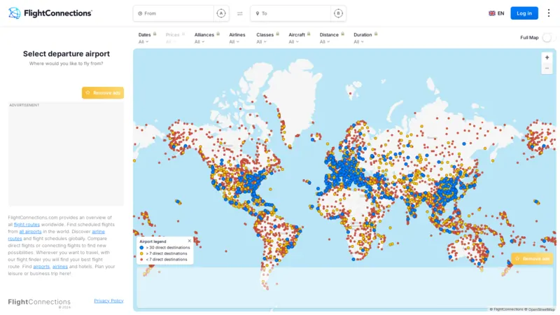 Flight Connections website screenshot