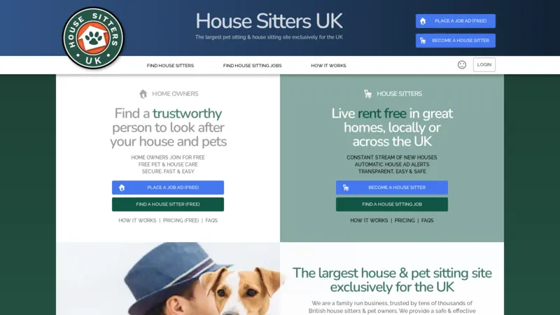 House Sitters UK website screenshot