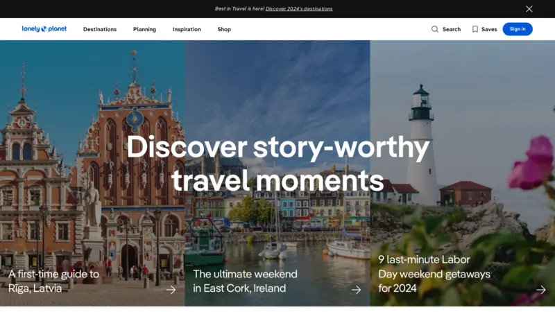 Lonely Planet website screenshot