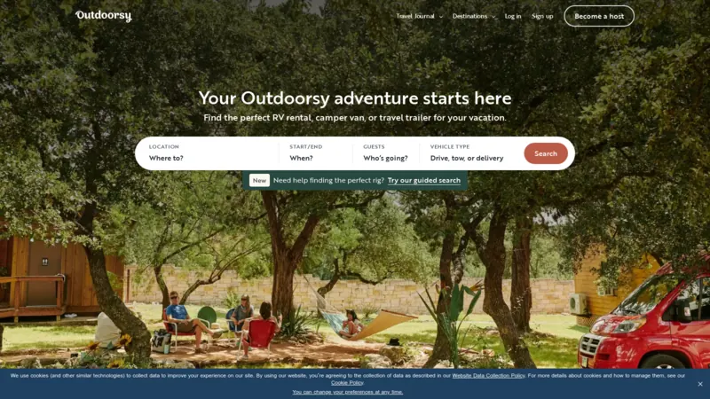 Outdoorsy website screenshot