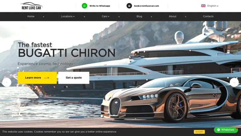 Rent Luxe Car website screenshot