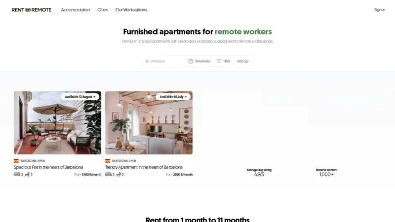 Rent Remote website screenshot