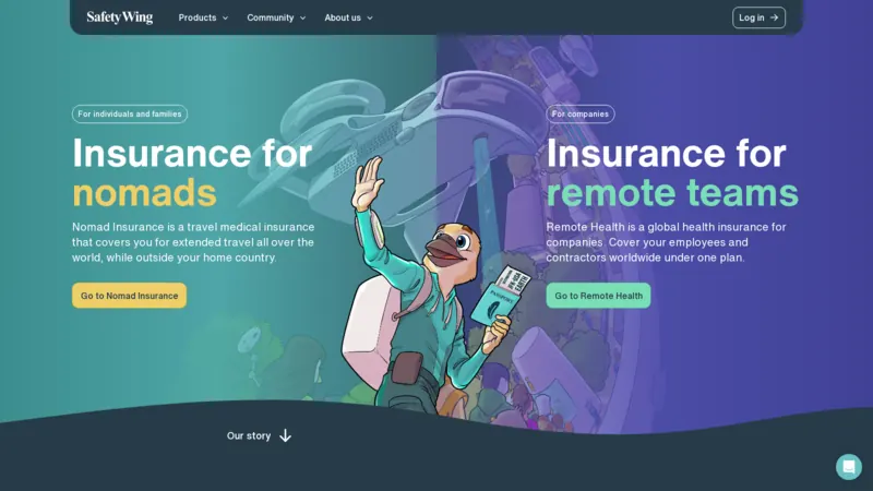 Safety Wing website screenshot