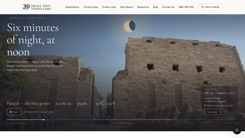 Small Ship Travel website screenshot