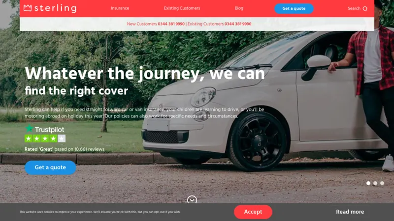 Sterling Insurance website screenshot