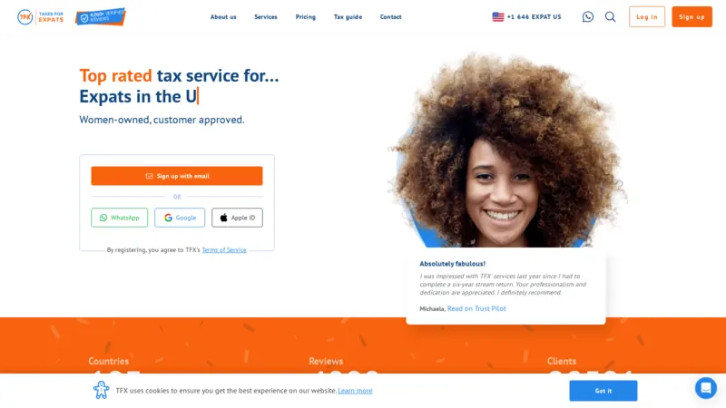 Taxes For Expats website screenshot