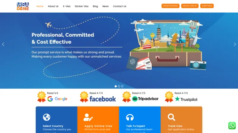 Visa Done website screenshot
