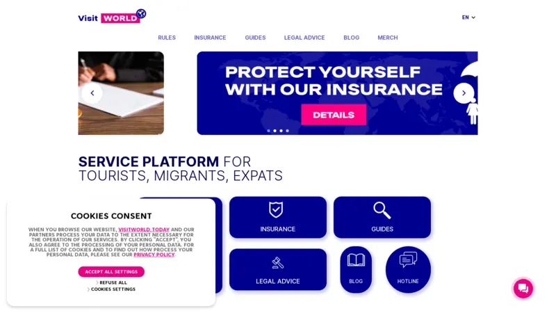 Visit World website screenshot