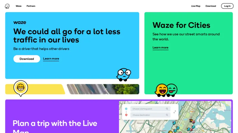 Waze website screenshot